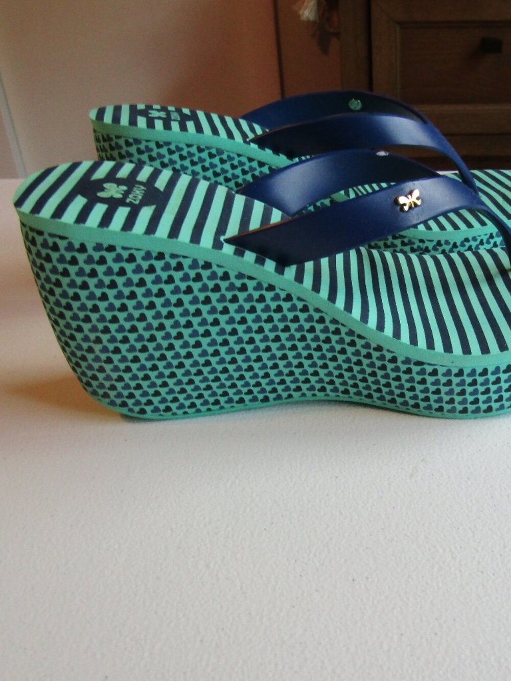 Zaxy Lipstick 2 Wedge Platform Flip Flop Sandals - Picture 8 of 9
